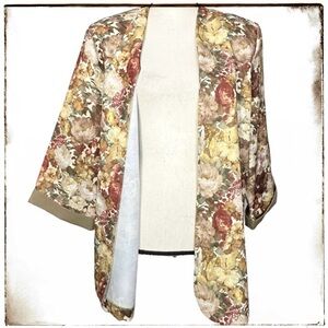 CB New York Blazer Open 18WP Floral Jacket Vintage